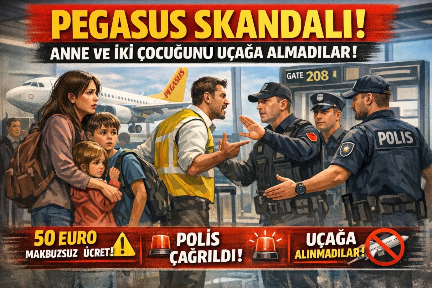 Pegasus Havayolları’ndan Skandal: Anne ve İki Çocuğunu Sırt Çantasını Gerekçe Göstererek Uçağa Almadı